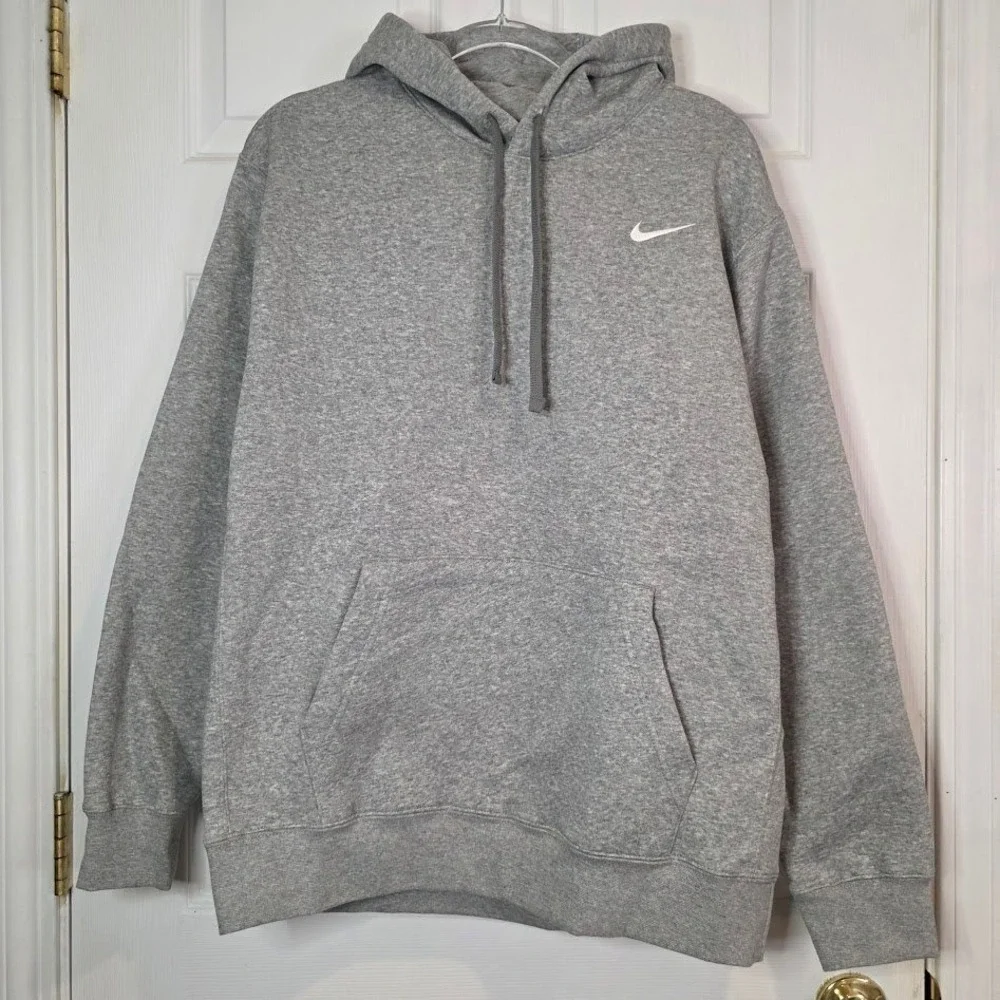Nike‎ Men's Size L Club Fleece Gray Pullover Hoodie Sweatshirt CJ1611-063 NWT